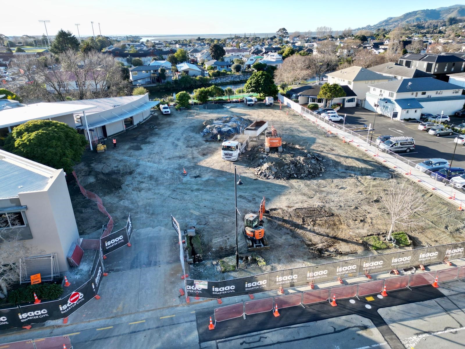 Drone shot of Nelson Bus Hub