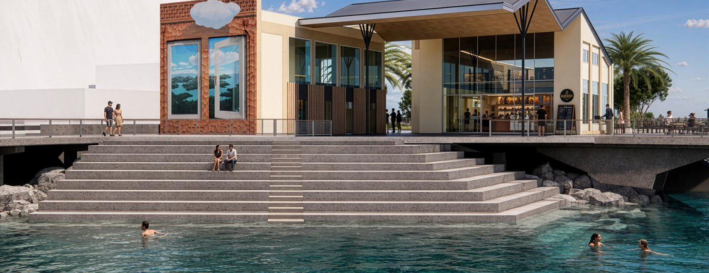 Render showing steps near the NCC Electricity building