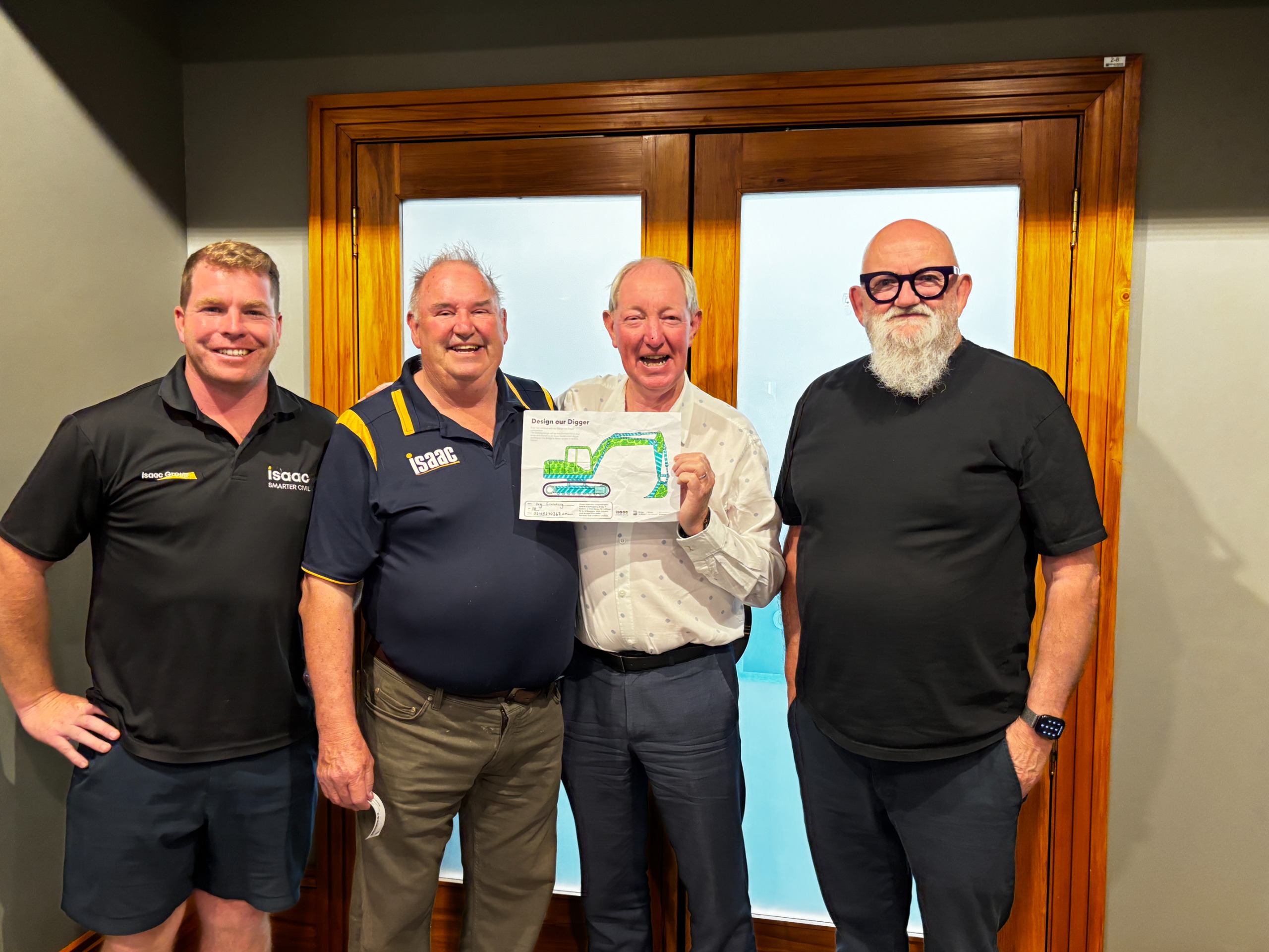 Judging panel with winning design