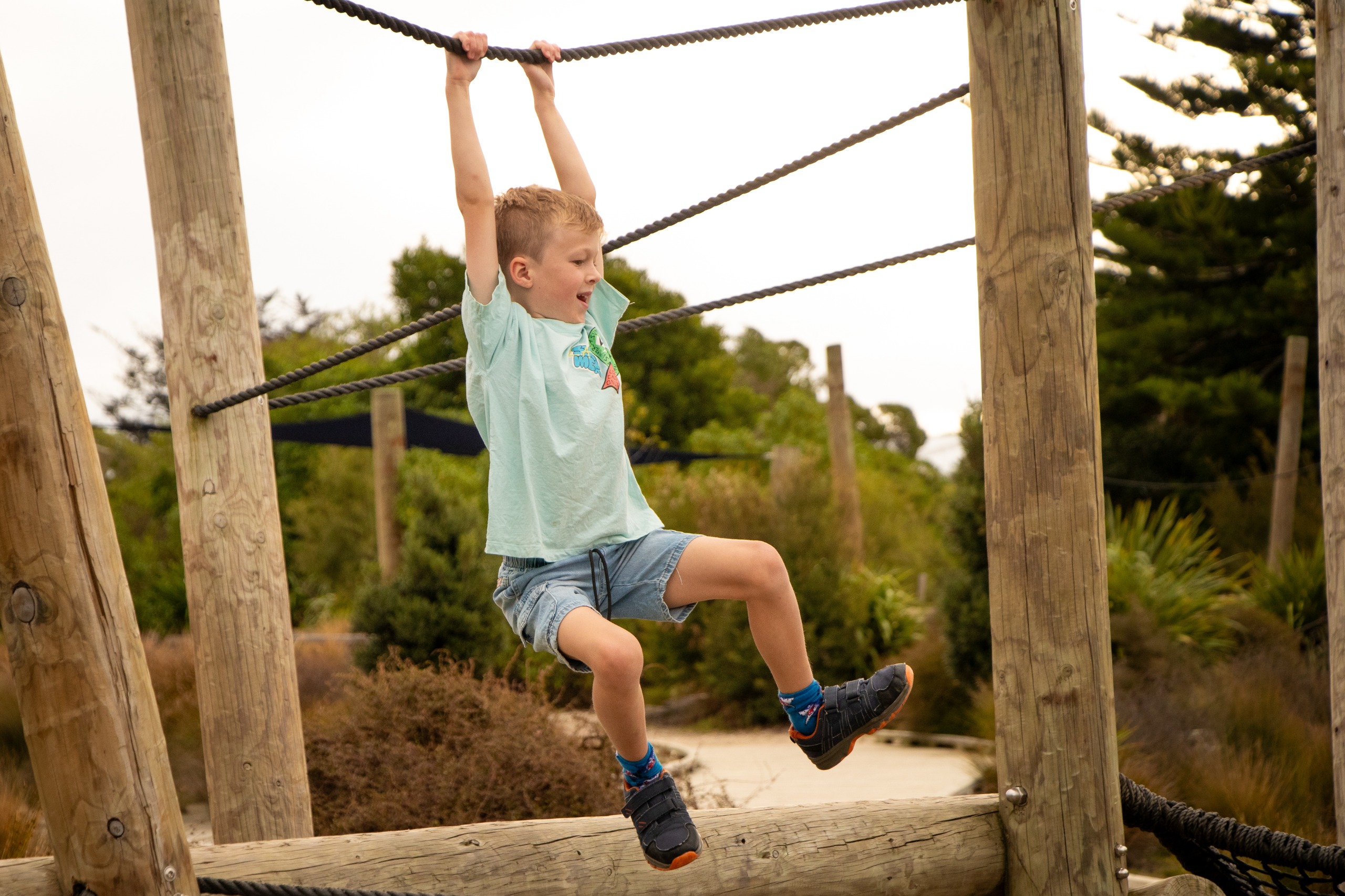 child playing at park