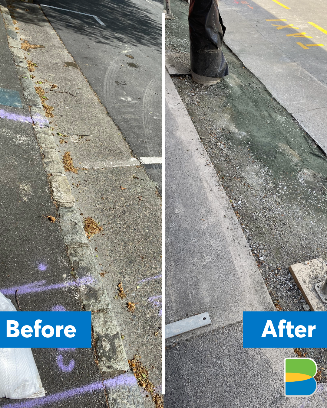historic kerbstones before and after