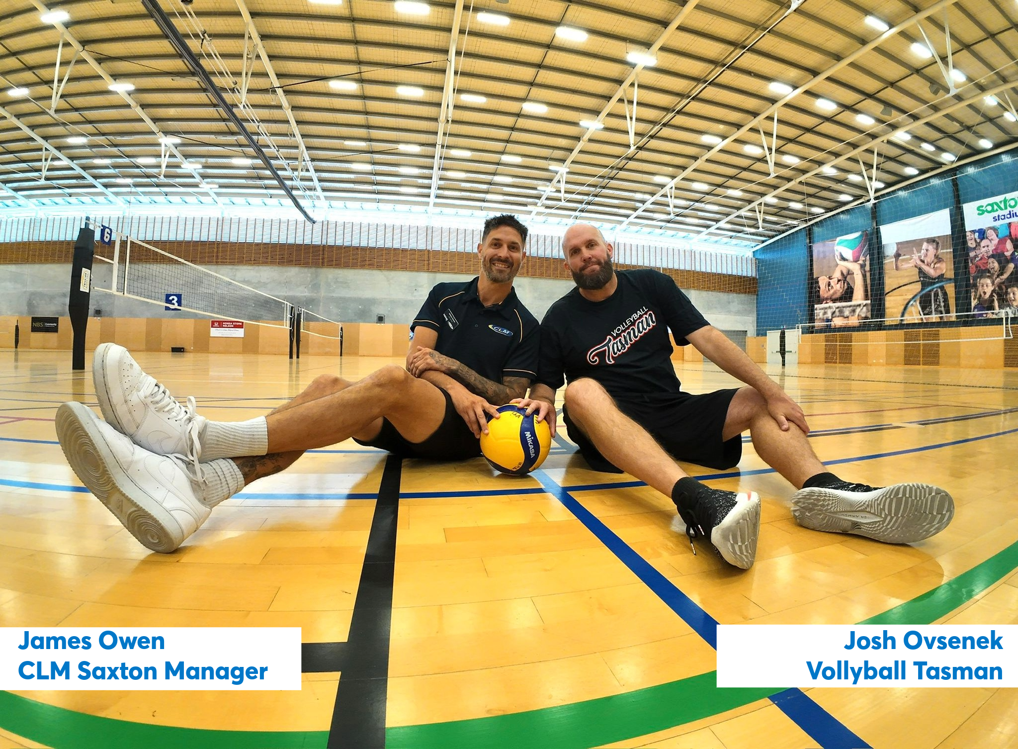 James from CLM and Josh from Volleyball Tasman
