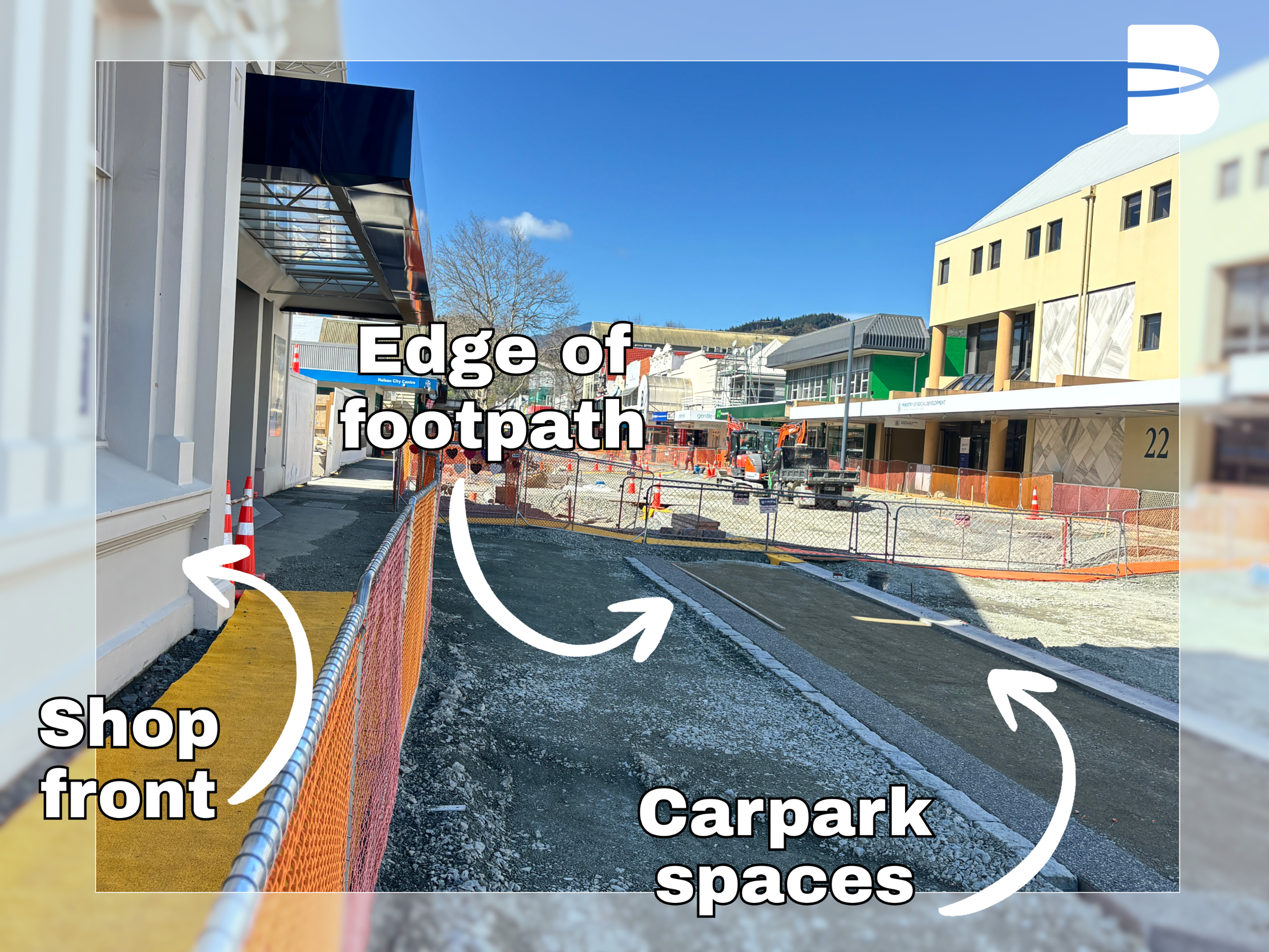 image showing new edge of footpath