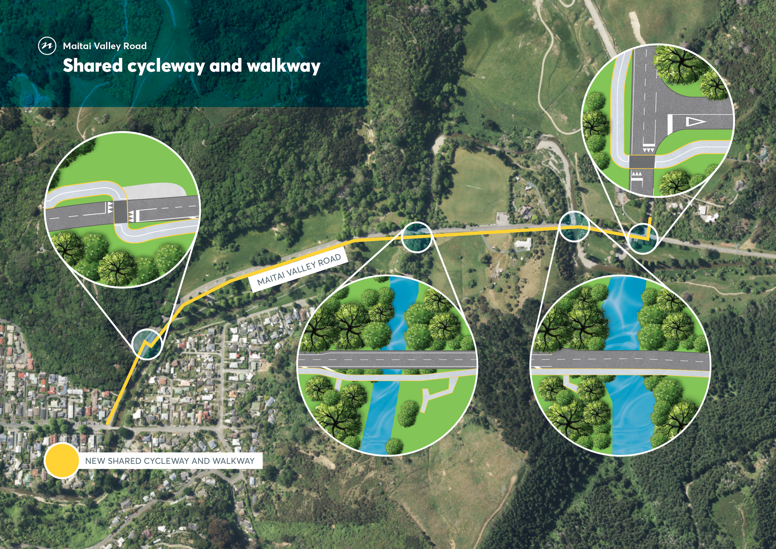 map showing the new cycleway
