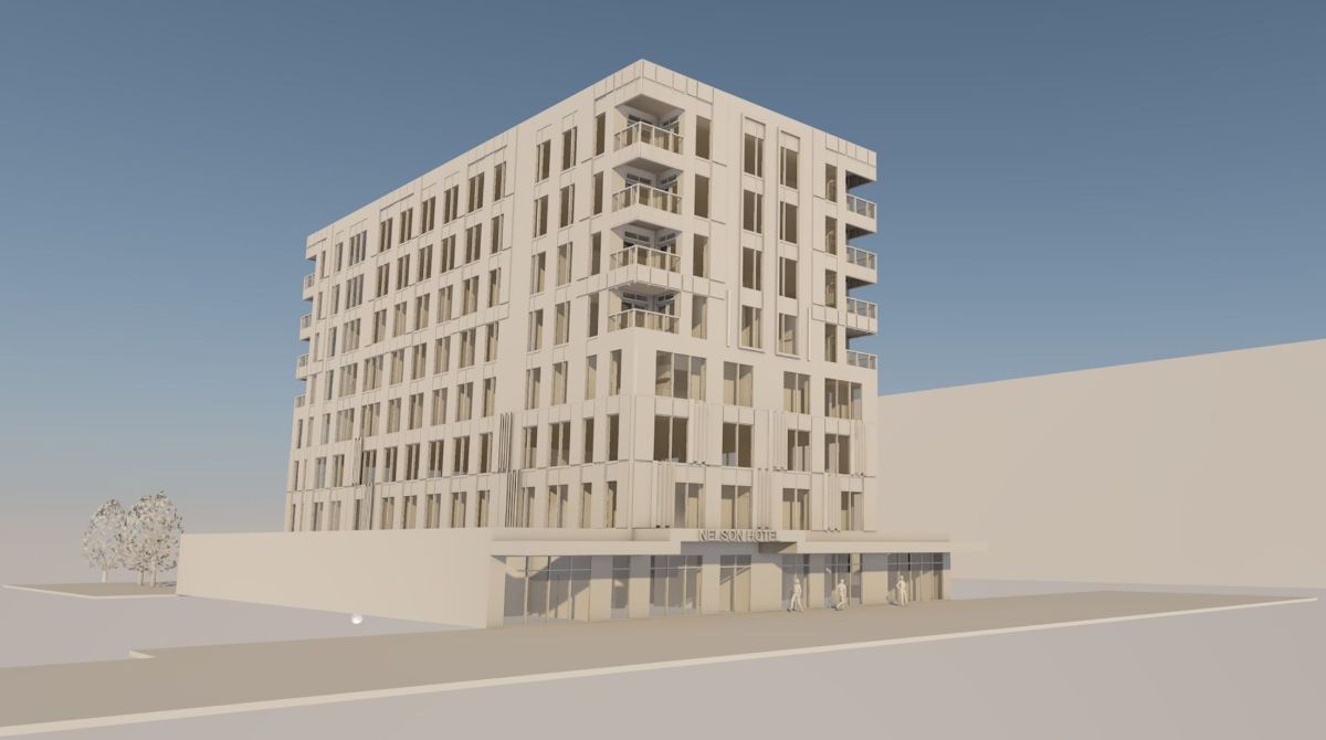 A draft concept of the new hotel and apartment complex planned for the former SBL site on Bridge Street (view depicted from Bridge Street).