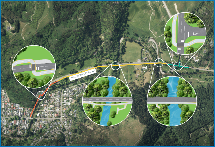 map showing the new cycleway