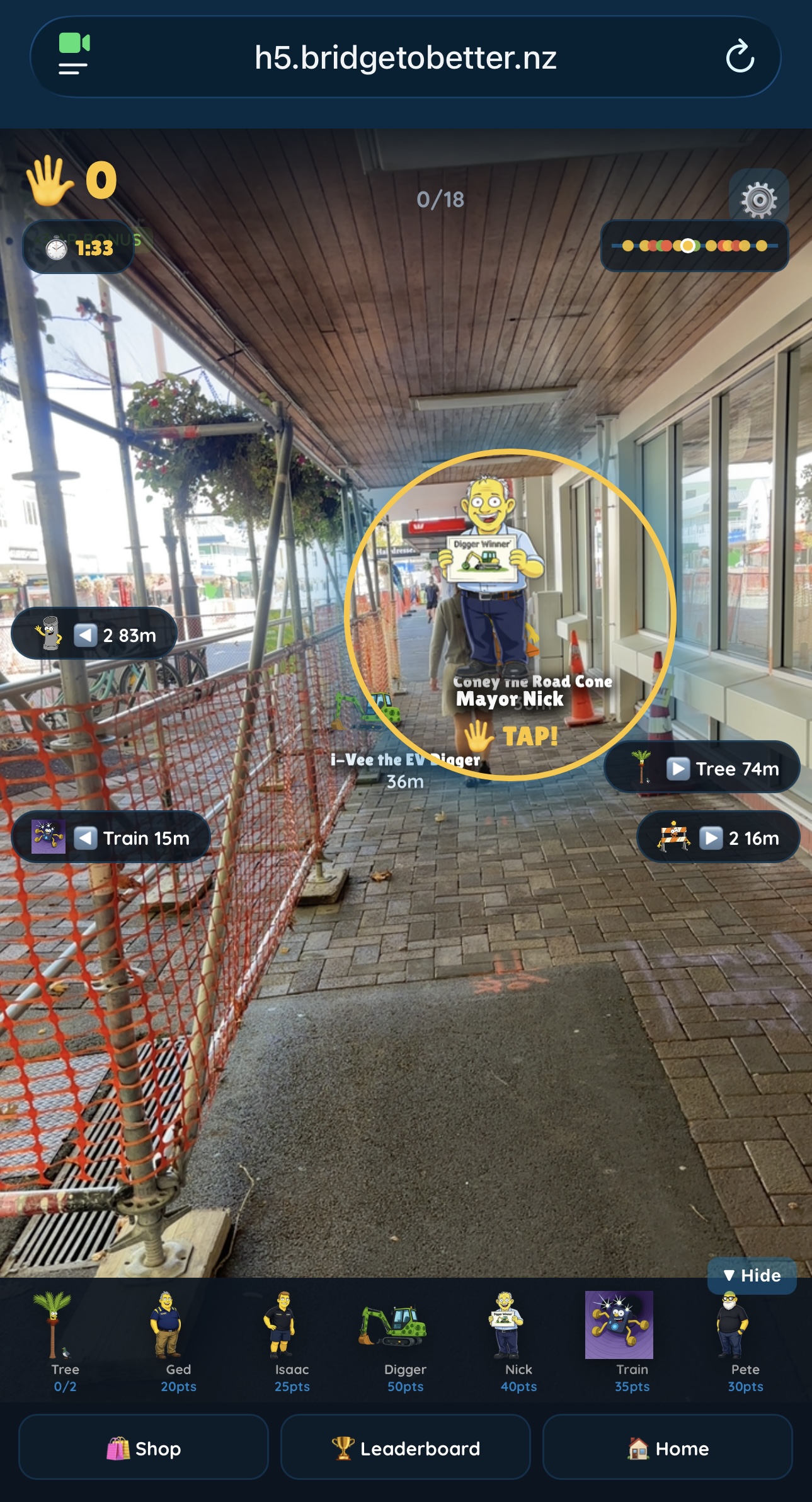 screenshot of the high five heroes game