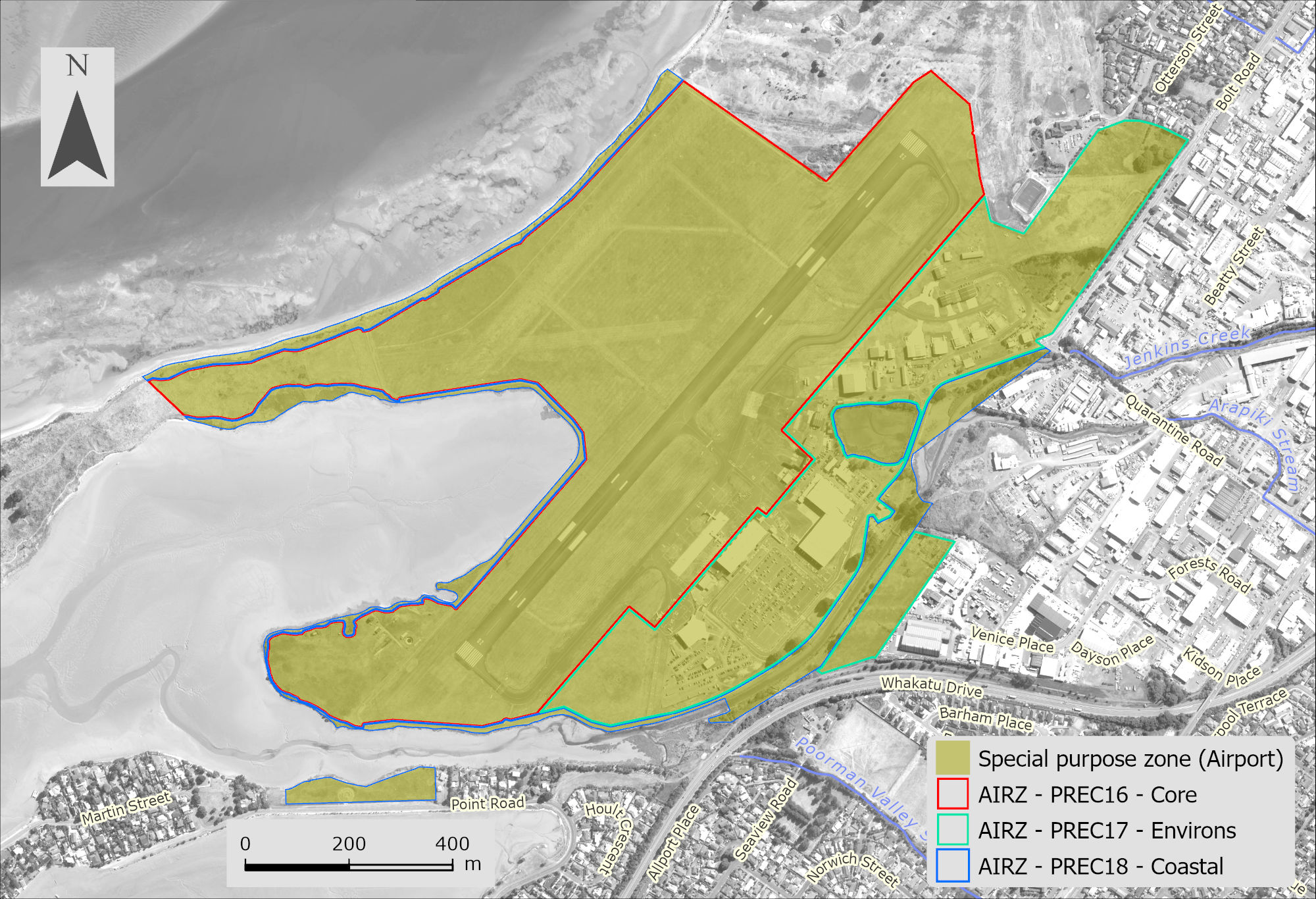 Map of Airport zone and precincts