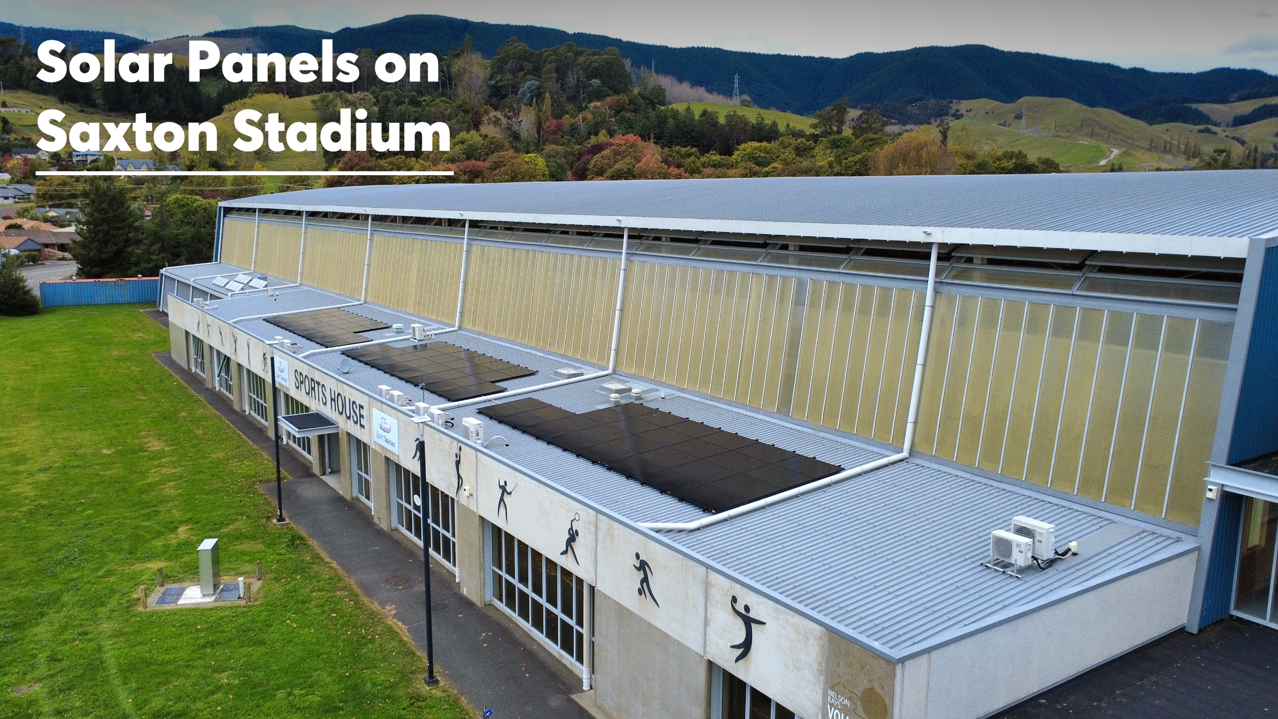 solar panels on saxton stadium roof