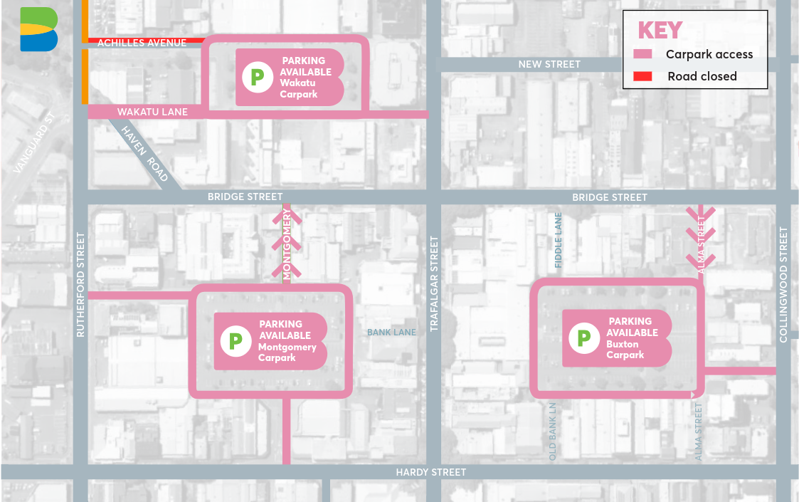 Map showing current Bridge closures