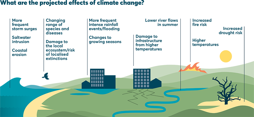 Projected effects of climate change