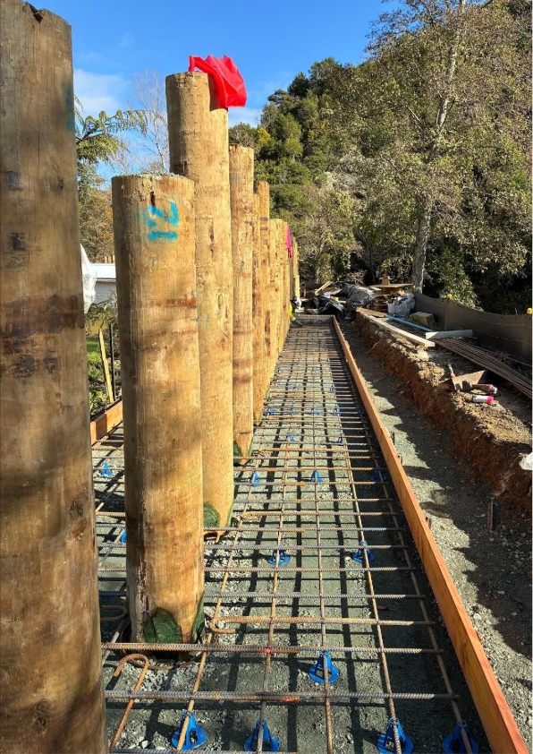Showing the reinforced concrete slab prior to pour