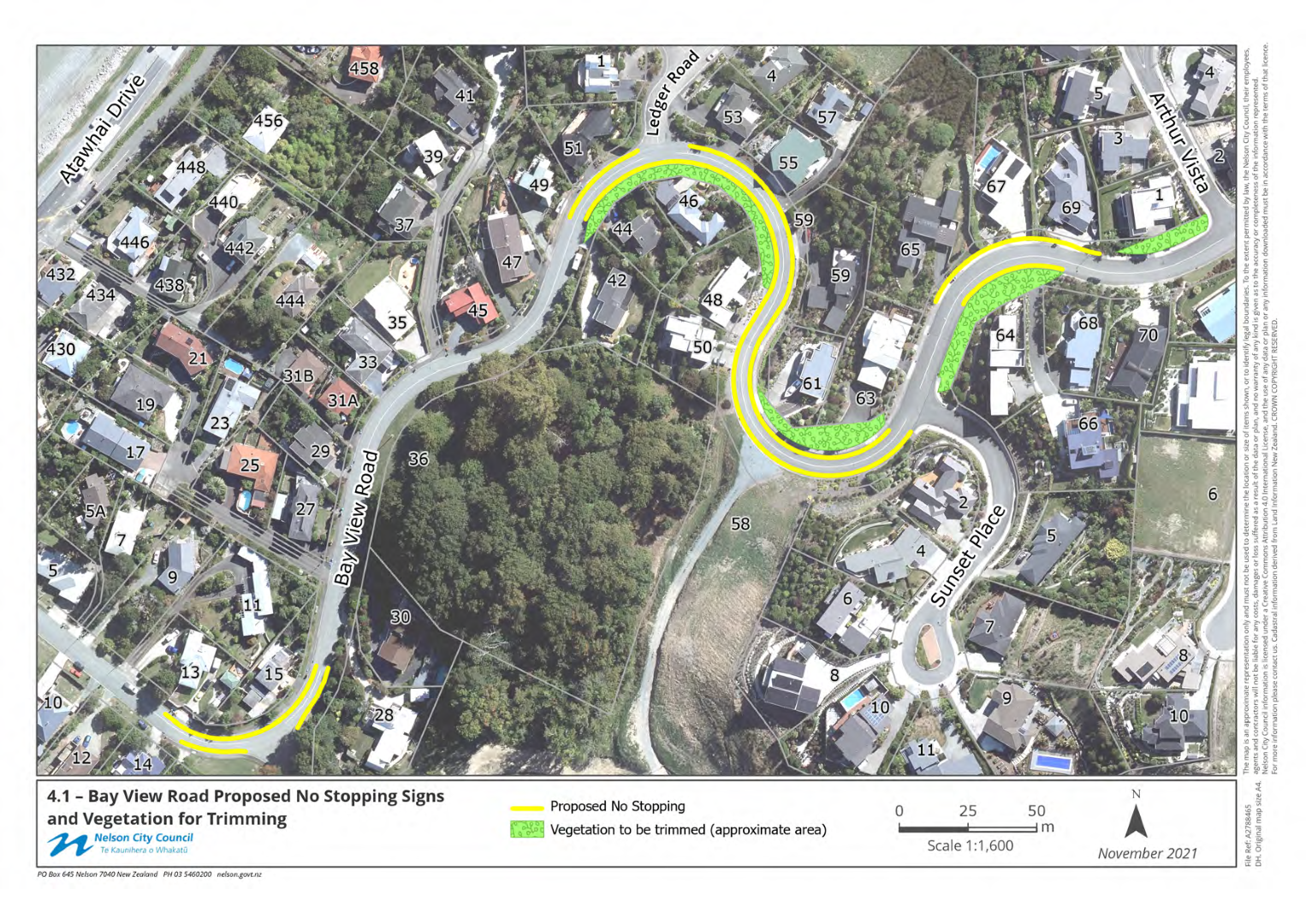 Proposed options for Bay View Road