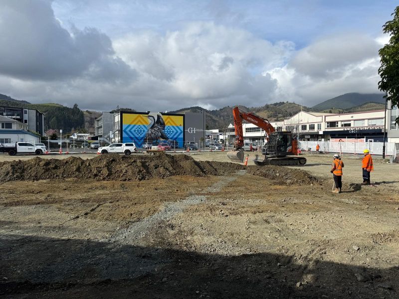 Digger at Nelson Bus Hub